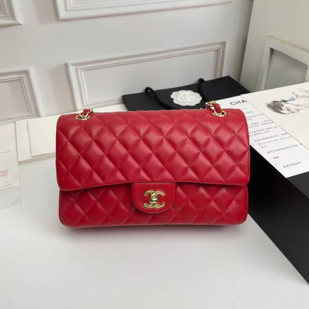Alternative view of Chanel Classic Handbag Red 25cm A01112