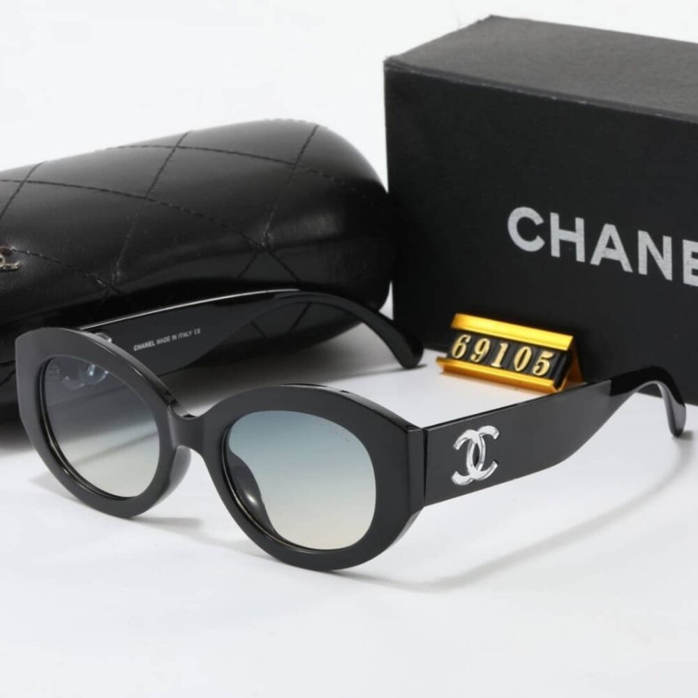 Alternative view of Chanel Oval Sunglasses Acetate and Nylon Black