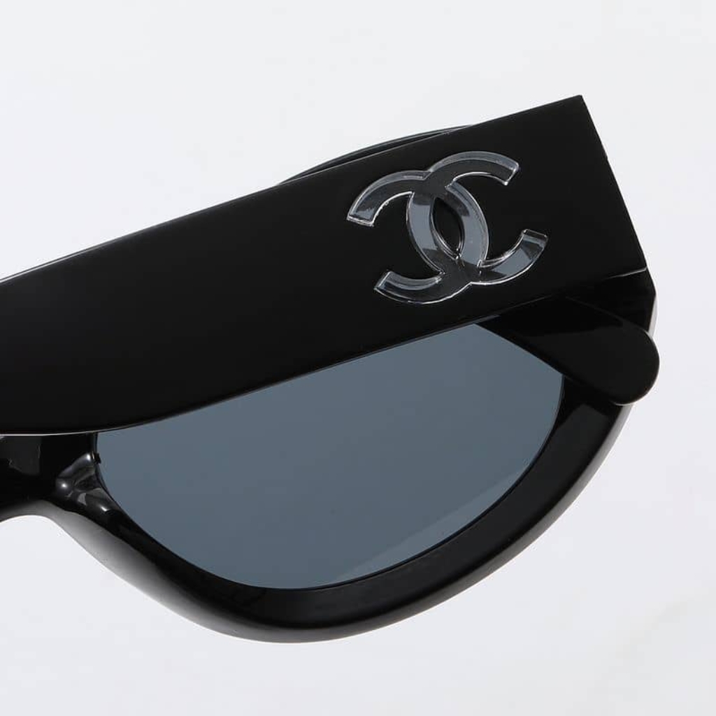 Chanel Oval Sunglasses Acetate and Nylon Black - Image 4