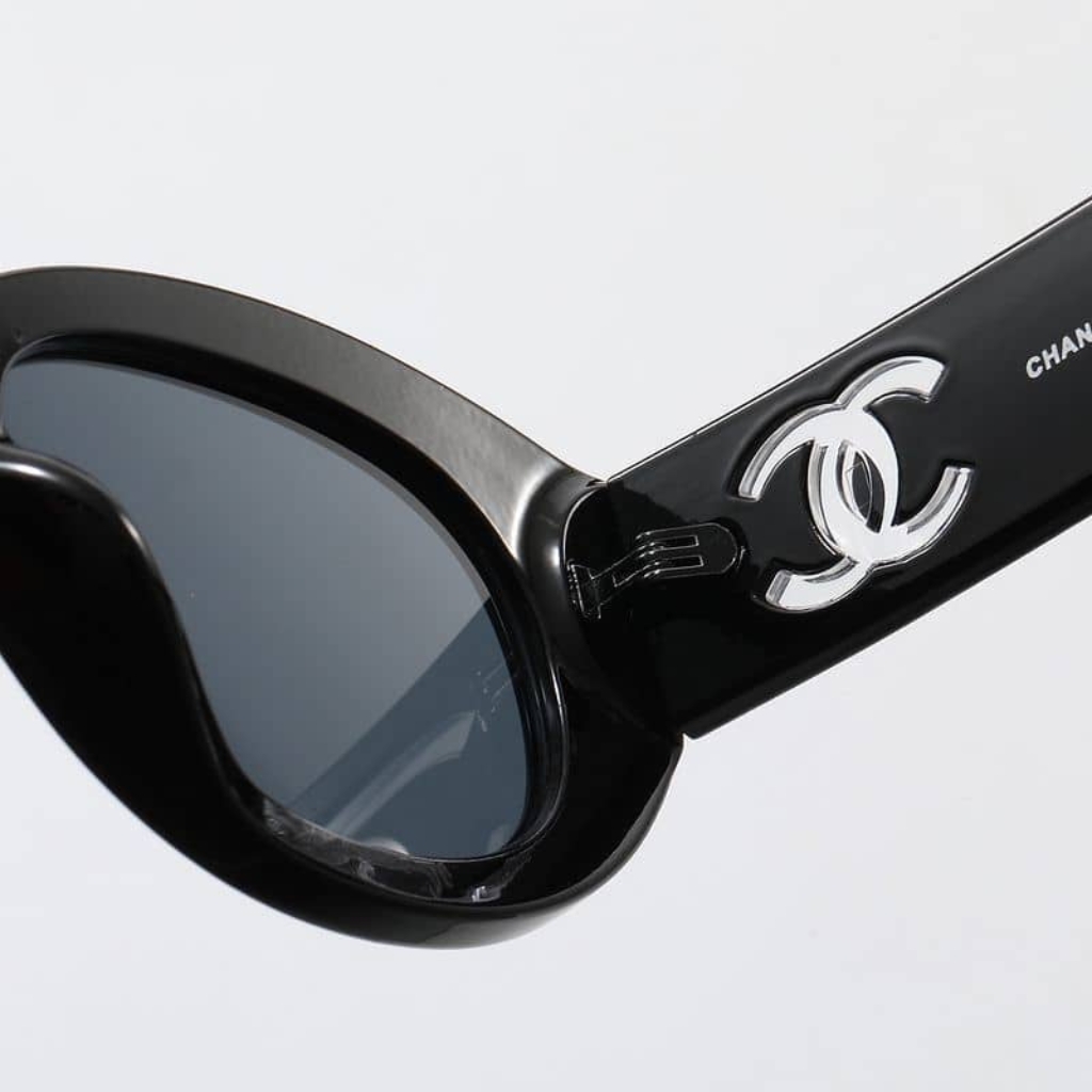 Chanel Oval Sunglasses Acetate and Nylon Black - Image 3