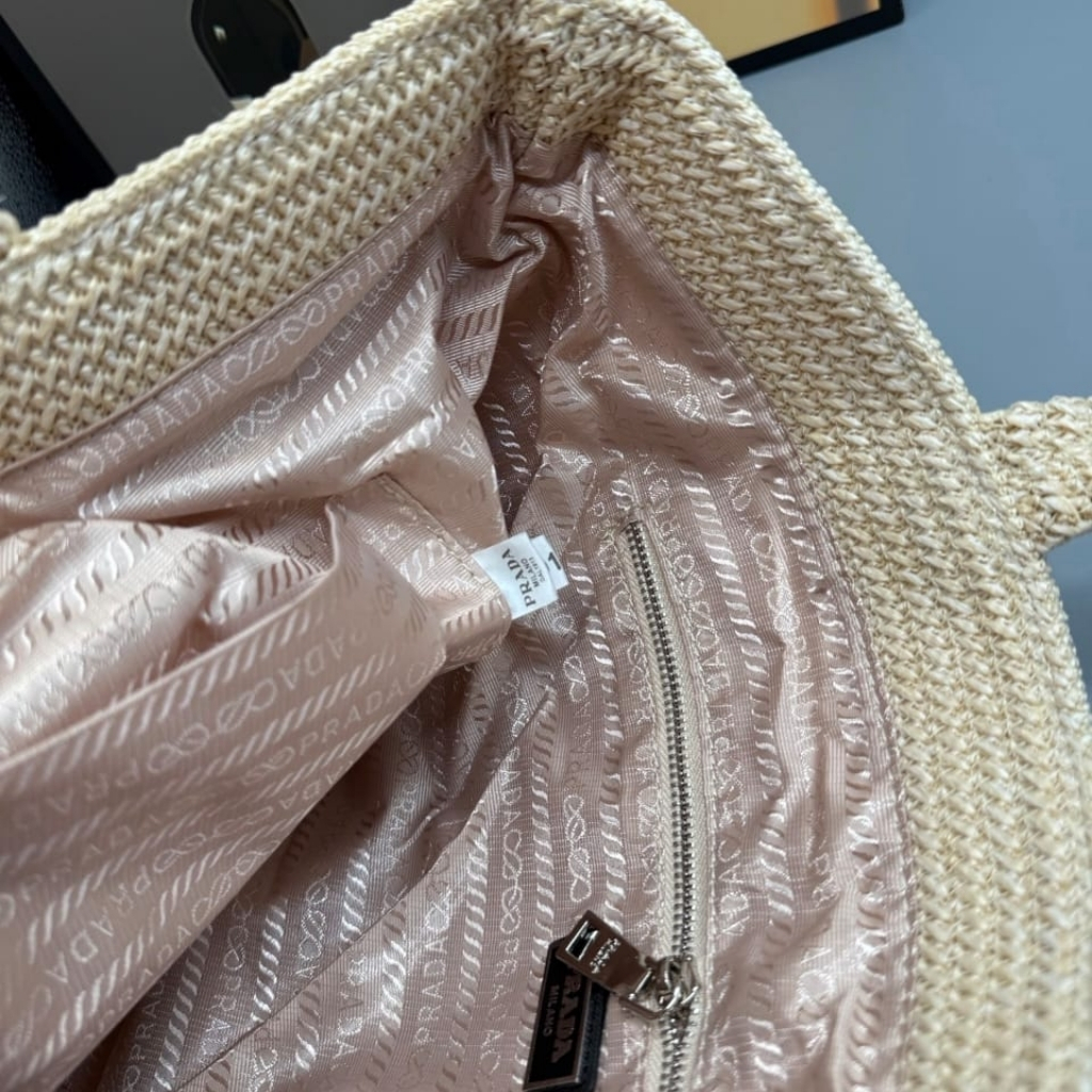 Prada Raffia Tote Bag Natural 32cm 1BG392 2C2T F0018 V OOL - Image 9