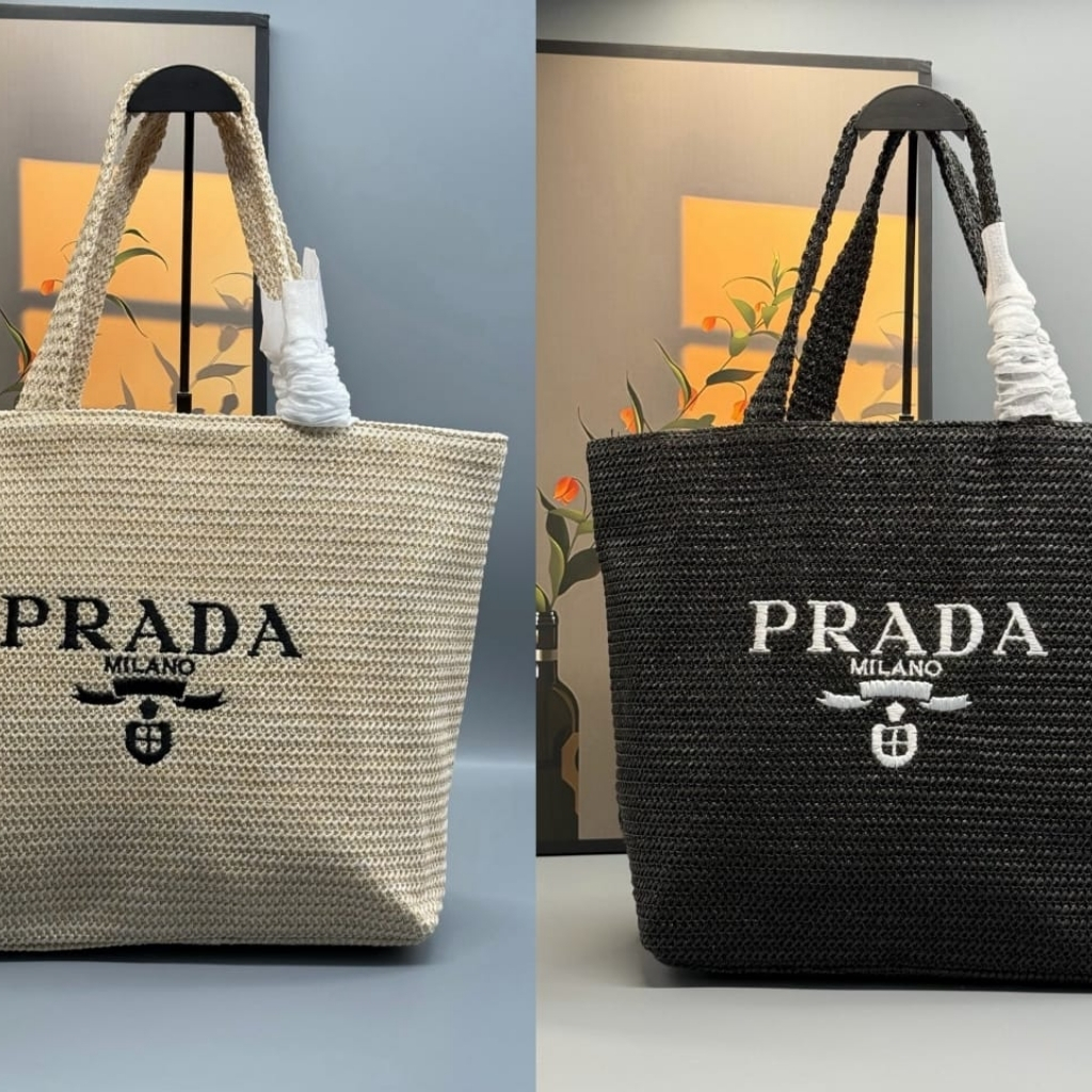 Prada Raffia Tote Bag Natural 32cm 1BG392 2C2T F0018 V OOL - Image 10