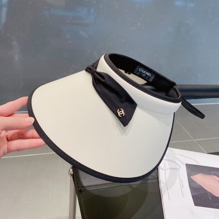 Chanel Bow Tie Visor Hat White - Image 6