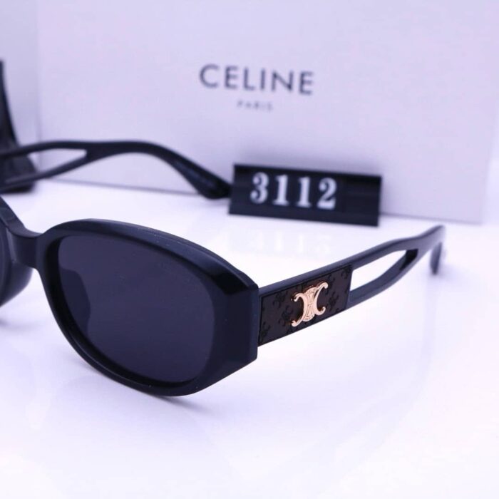 Celine Triomphe Hole Punch Sunglasses Black - Image 3