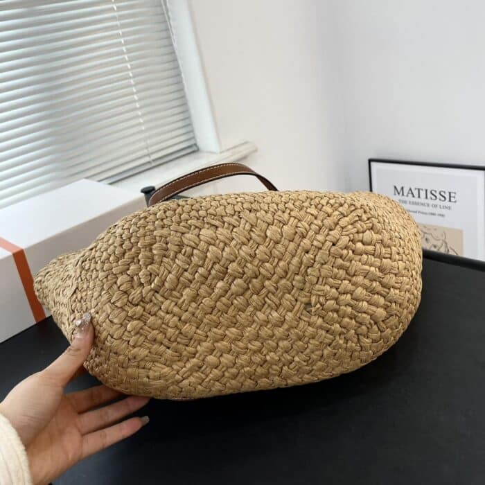 Celine Triomphe Panier Raffia Tan 31cm - Image 6