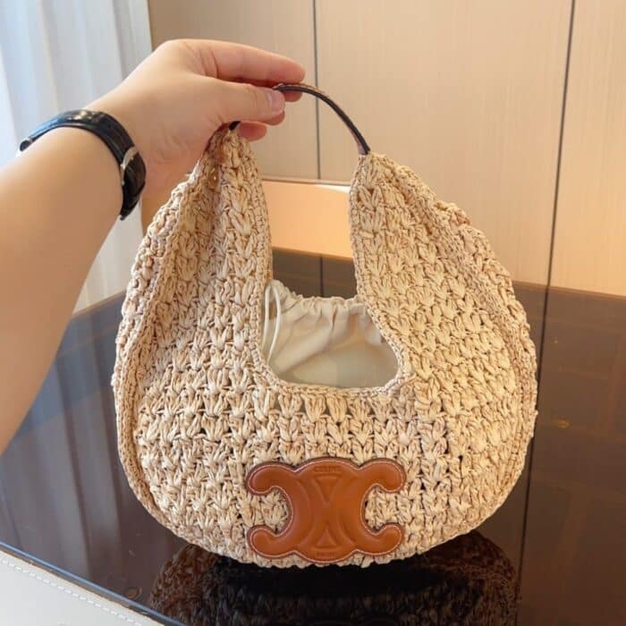 Celine Classic Panier Hobo Bag In Raffia 30cm 112772EYR02NT - Image 2