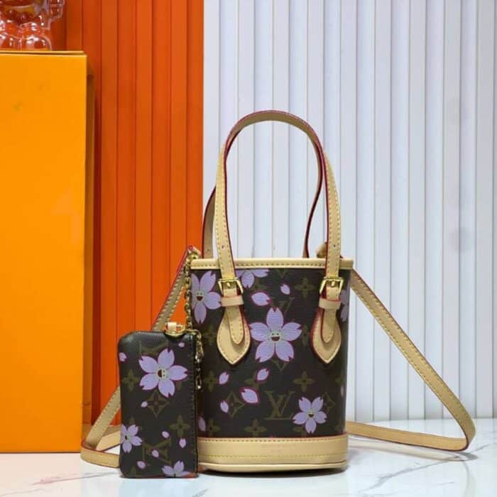 Louis Vuitton X Murakami Nano Bucket Sakura Brown 17cm M13417 - Image 2