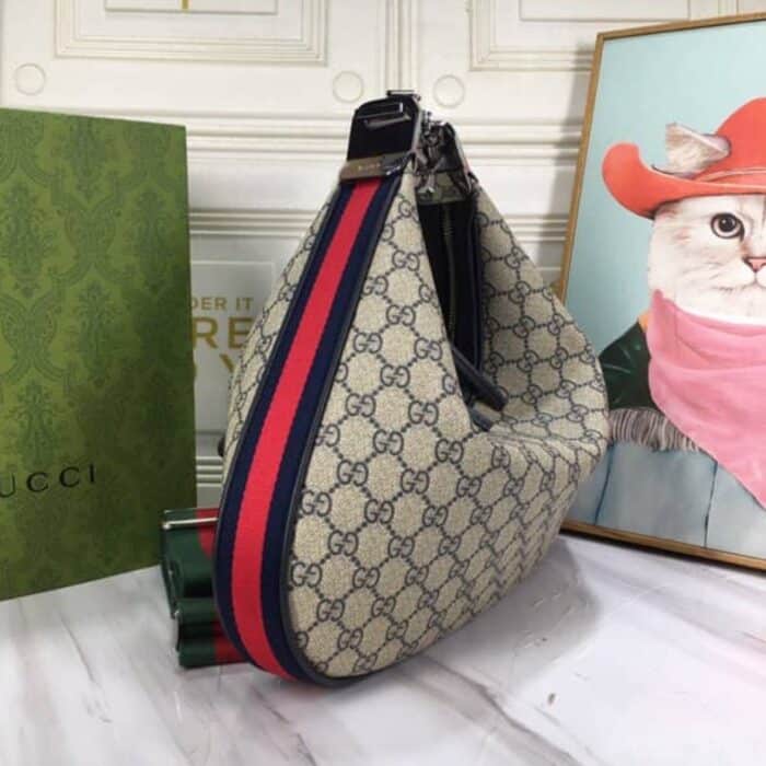 Gucci GG Attache Large Shoulder Bag Beige And Blue 35cm 702823 96GRN 4082 - Image 2