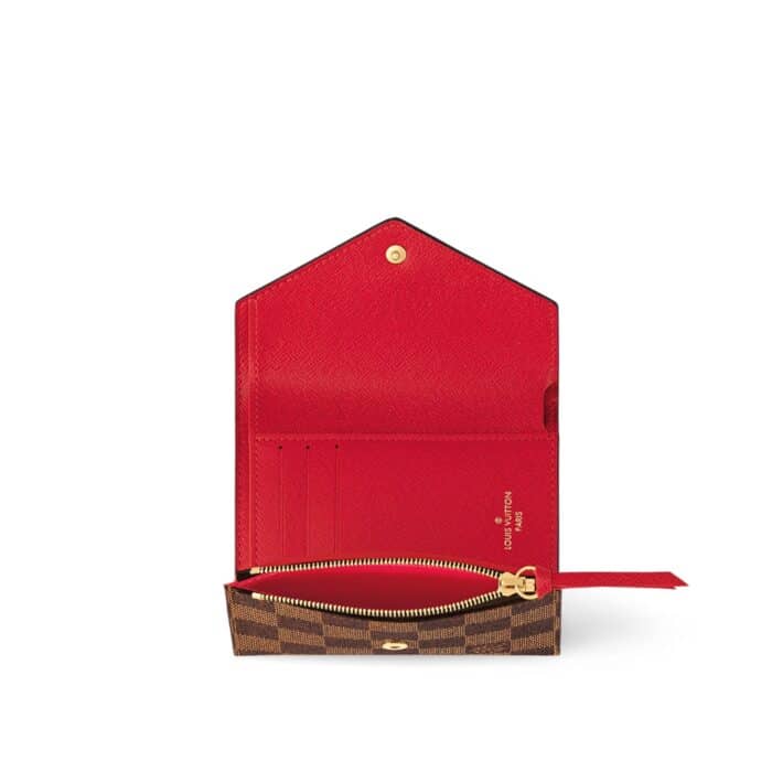 Louis Vuitton Victorine Wallets Damier Ebene Cerise Red 12cm N41659 - Image 5