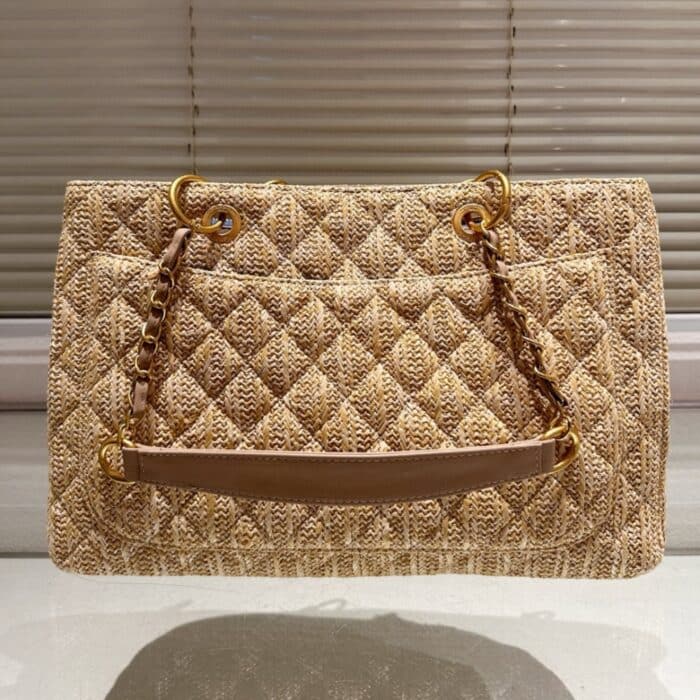 Chanel Grand Shopping Tote Straw Bag 38cm - Image 8