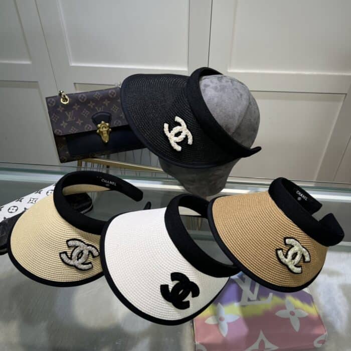 Chanel Straw CC Visor Hat White - Image 6