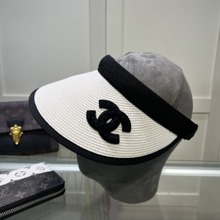 Chanel Straw CC Visor Hat White - Image 5
