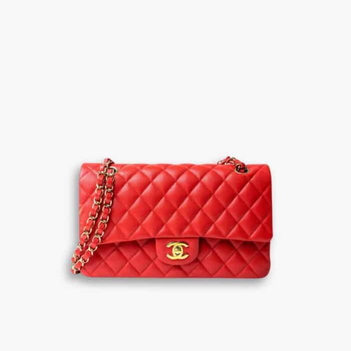 Chanel Classic Handbag Red 25cm A01112