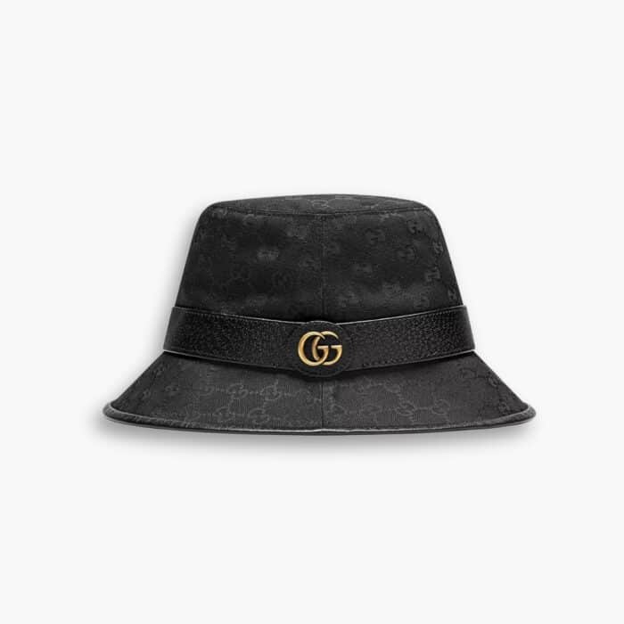 Gucci Canvas Bucket Hat With Double G Black 576587 4HG53 1060