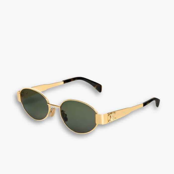 Celine Triomphe Sunglasses Metal Ovale Gold CL40235U 30N
