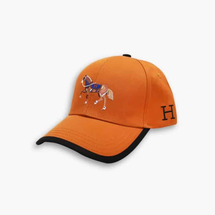 Hermes Baseball Cap Horse Hat Orange