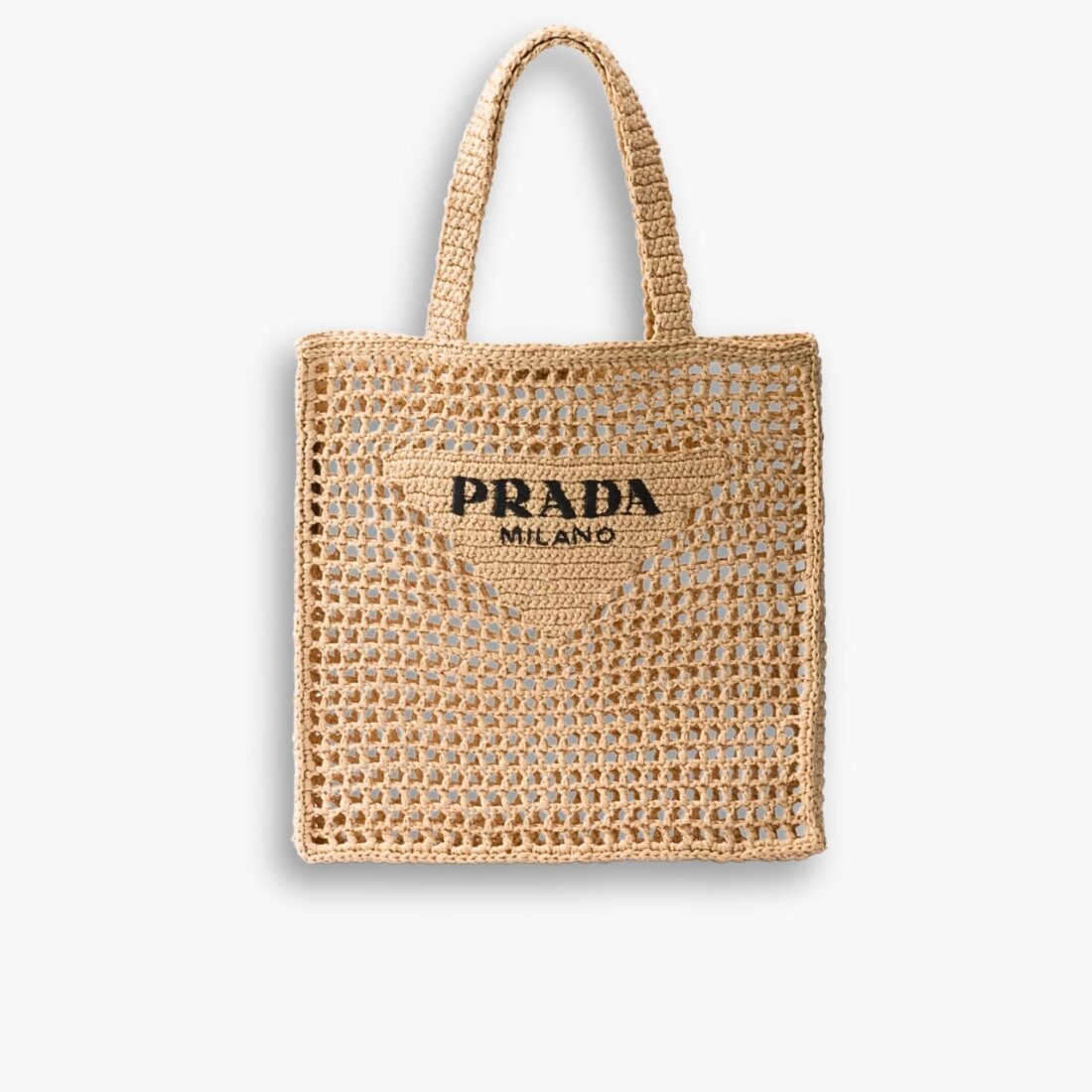 Prada Crochet Tote Bag Natural 38cm 1BG393 2C2T F0018 V OOO
