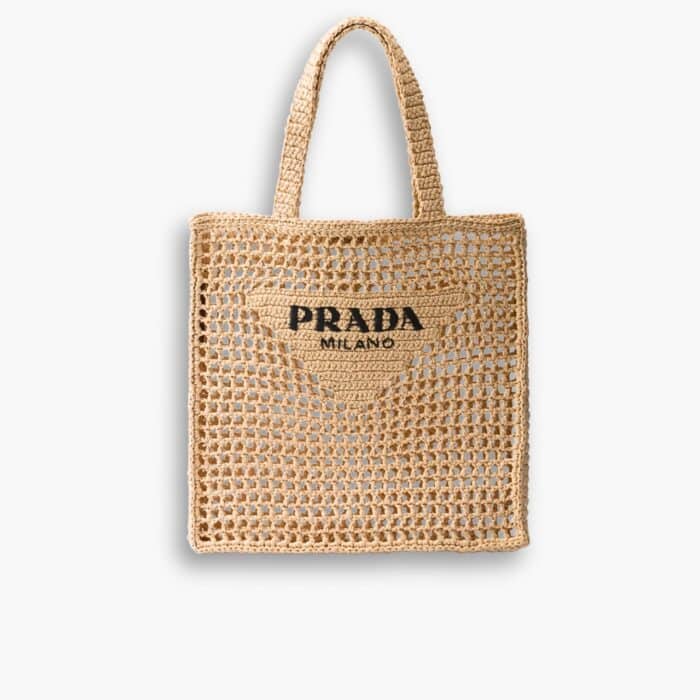 Prada Crochet Tote Bag Natural 38cm 1BG393 2C2T F0018 V OOO