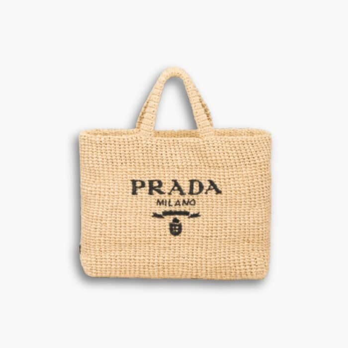 Prada Raffia Tote Bag Natural 32cm