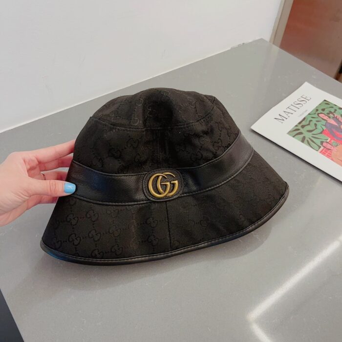 Gucci Canvas Bucket Hat With Double G Black 576587 4HG53 1060 - Image 6