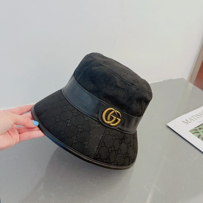 Gucci Canvas Bucket Hat With Double G Black 576587 4HG53 1060 - Image 3