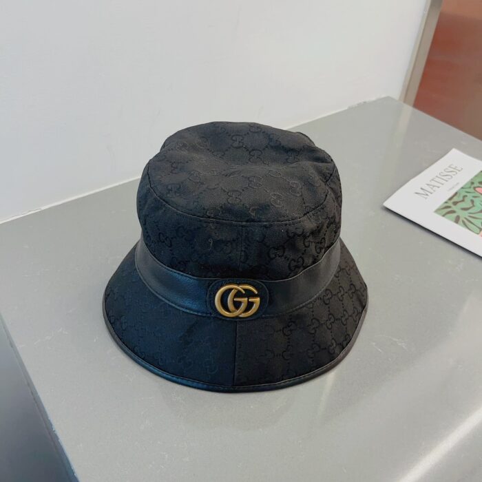 Gucci Canvas Bucket Hat With Double G Black 576587 4HG53 1060 - Image 2