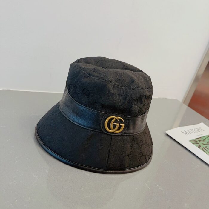 Gucci Canvas Bucket Hat With Double G Black 576587 4HG53 1060 - Image 4