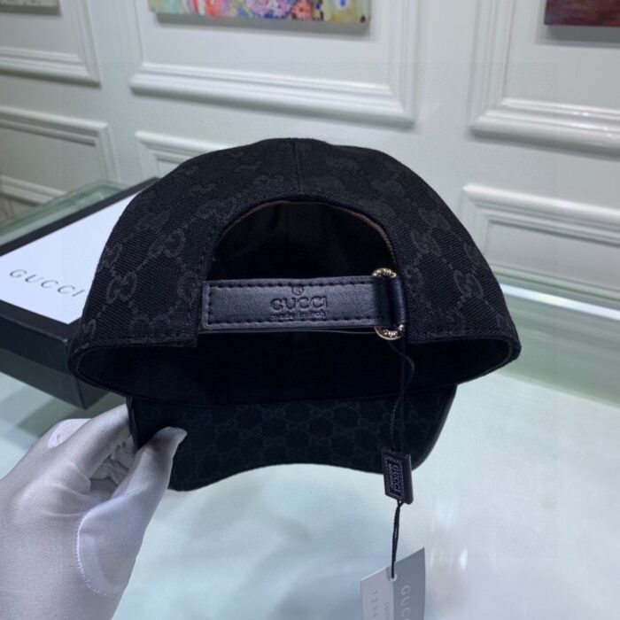 Gucci GG Monogram Canvas Baseball Cap Black - Image 6
