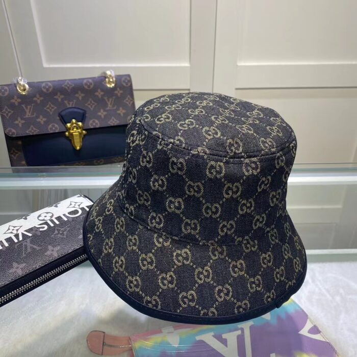 Gucci GG Supreme Denim Bucket Hat Black - Image 4