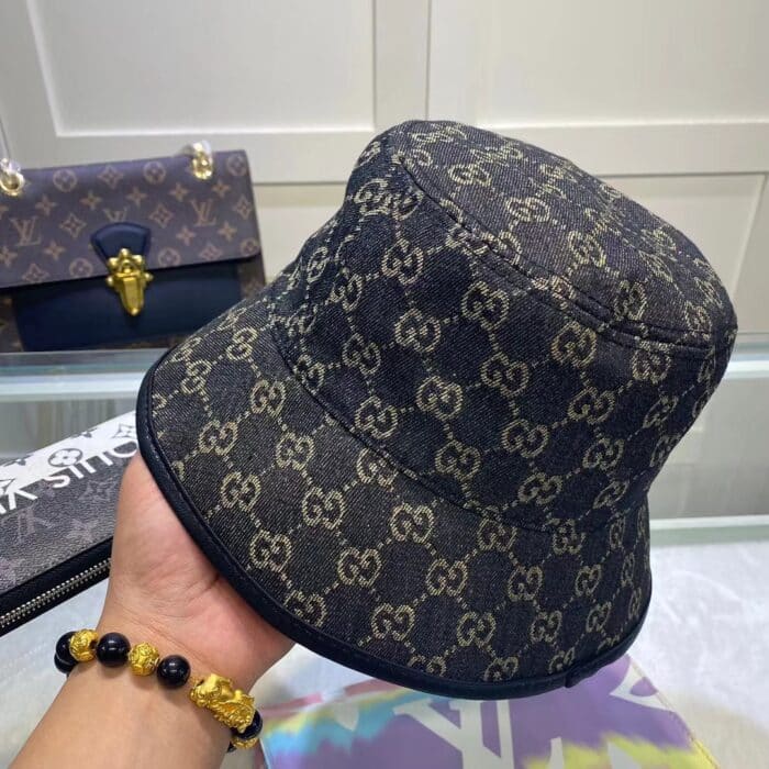 Gucci GG Supreme Denim Bucket Hat Black - Image 2