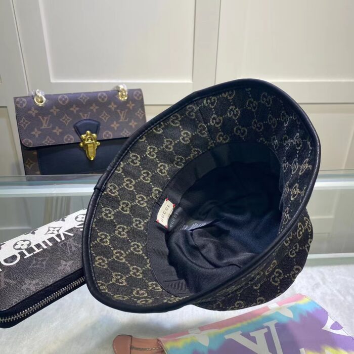 Gucci GG Supreme Denim Bucket Hat Black - Image 5