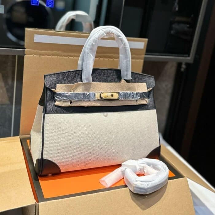 Hermes Birkin 25 Toile H Black 25cm - Image 2