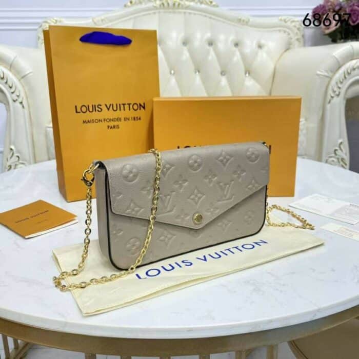 Louis Vuitton Félicie Pochette Monogram Bag Beige 21cm M82609 - Image 8