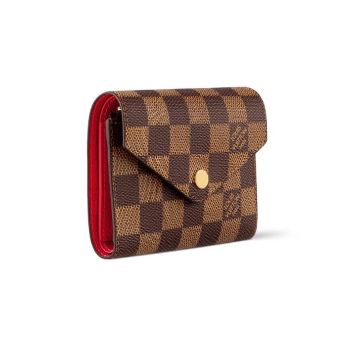 Louis Vuitton Victorine Wallets Damier Ebene Cerise Red 12cm N41659 - Image 2