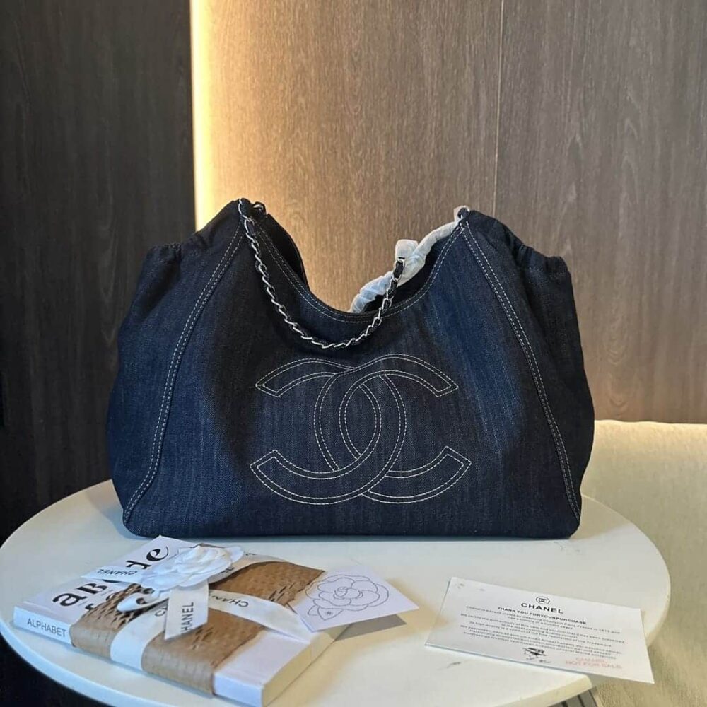Alternative view of Chanel Denim Timeless CC Tote Blue 36cm