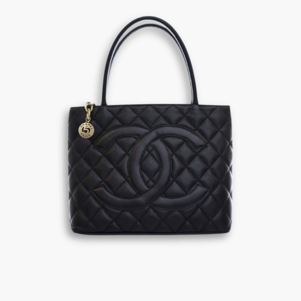 Chanel Medallion Tote Bag Black 30cm