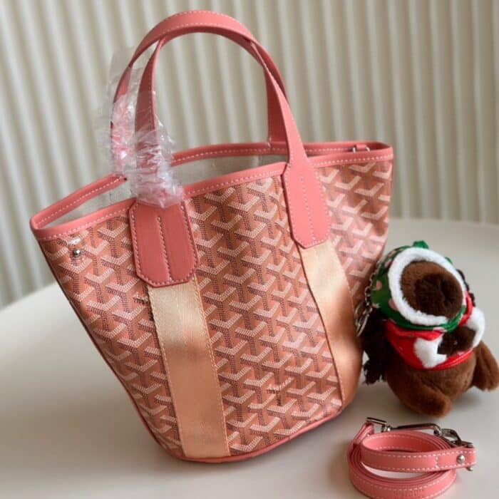 Goyard Goyardine Belharra PM Coral Tote Palladium Hardware Coral 22Cm - Image 2