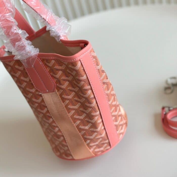 Goyard Goyardine Belharra PM Coral Tote Palladium Hardware Coral 22Cm - Image 3