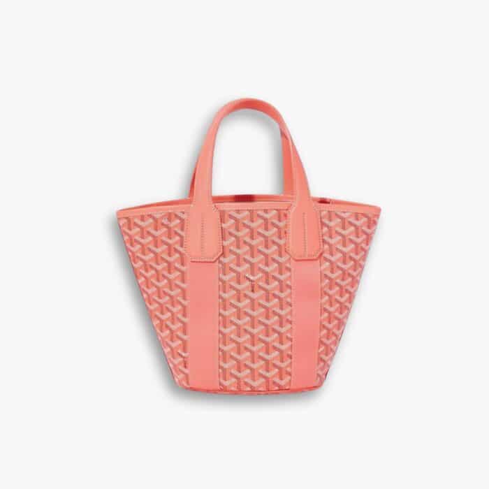 Goyard Goyardine Belharra PM Coral Tote Palladium Hardware Coral 22Cm