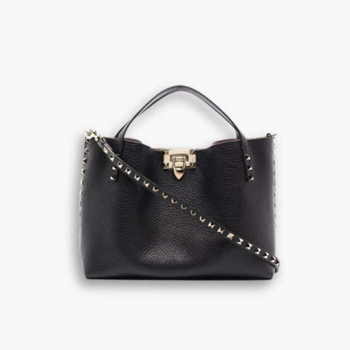 Valentino Garavani Rockstud Small Tote Bag Black 26cm