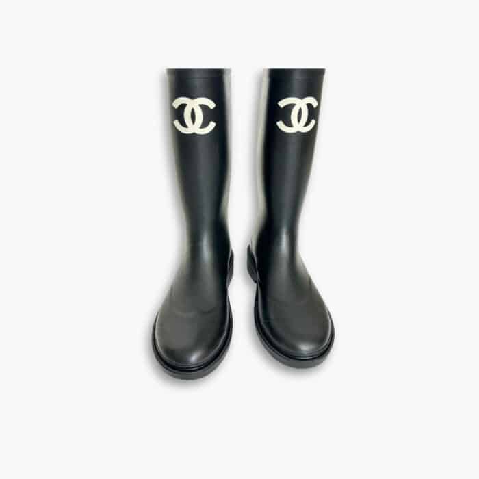 Chanel Boots Caoutchouc And BlackRain Boots Black