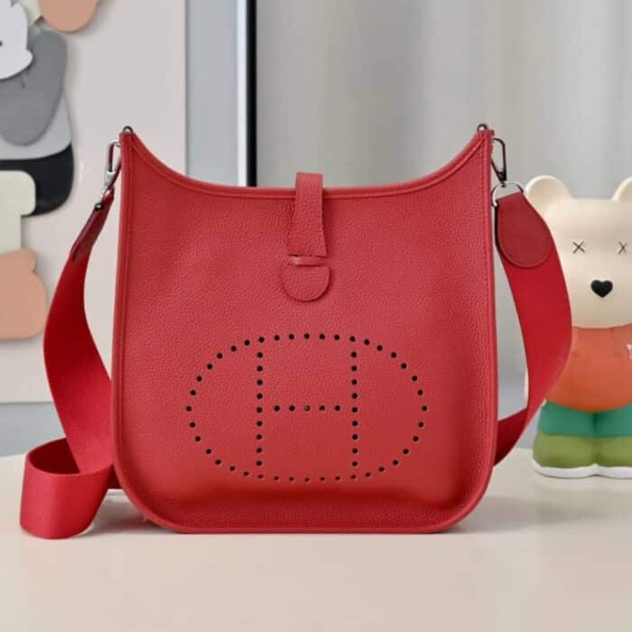 Super Vip 1:1 – Hermes Evelyne Bag Red 29Cm - Image 2