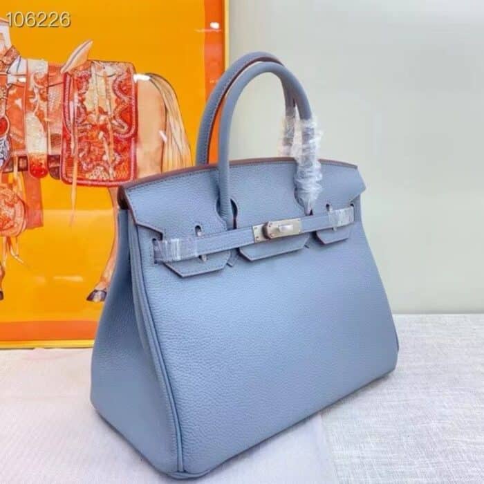 Hermes Birkin 30 Bag Epsom Silver Hardware Blue 30Cm - Image 3