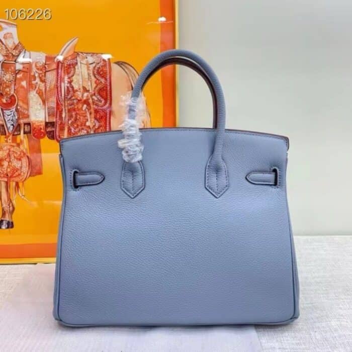 Hermes Birkin 30 Bag Epsom Silver Hardware Blue 30Cm - Image 4