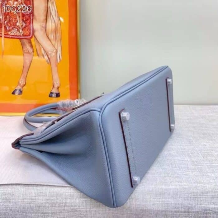 Hermes Birkin 30 Bag Epsom Silver Hardware Blue 30Cm - Image 5