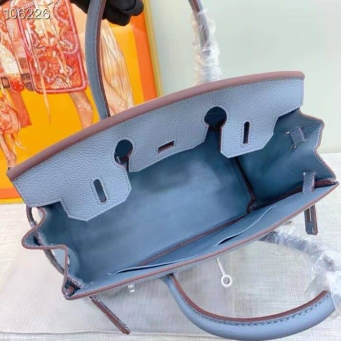 Hermes Birkin 30 Bag Epsom Silver Hardware Blue 30Cm - Image 6