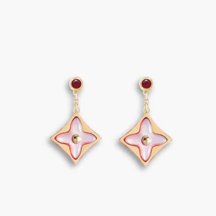 Louis Vuitton Color Blossom BB Star Earrings Red Gold