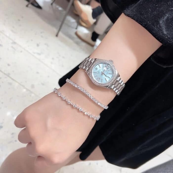 Rolex Lady Datejust 28 Ice Blue Dial Platinum Diamond Watch 28mm 279136IBLSRDP - Image 5