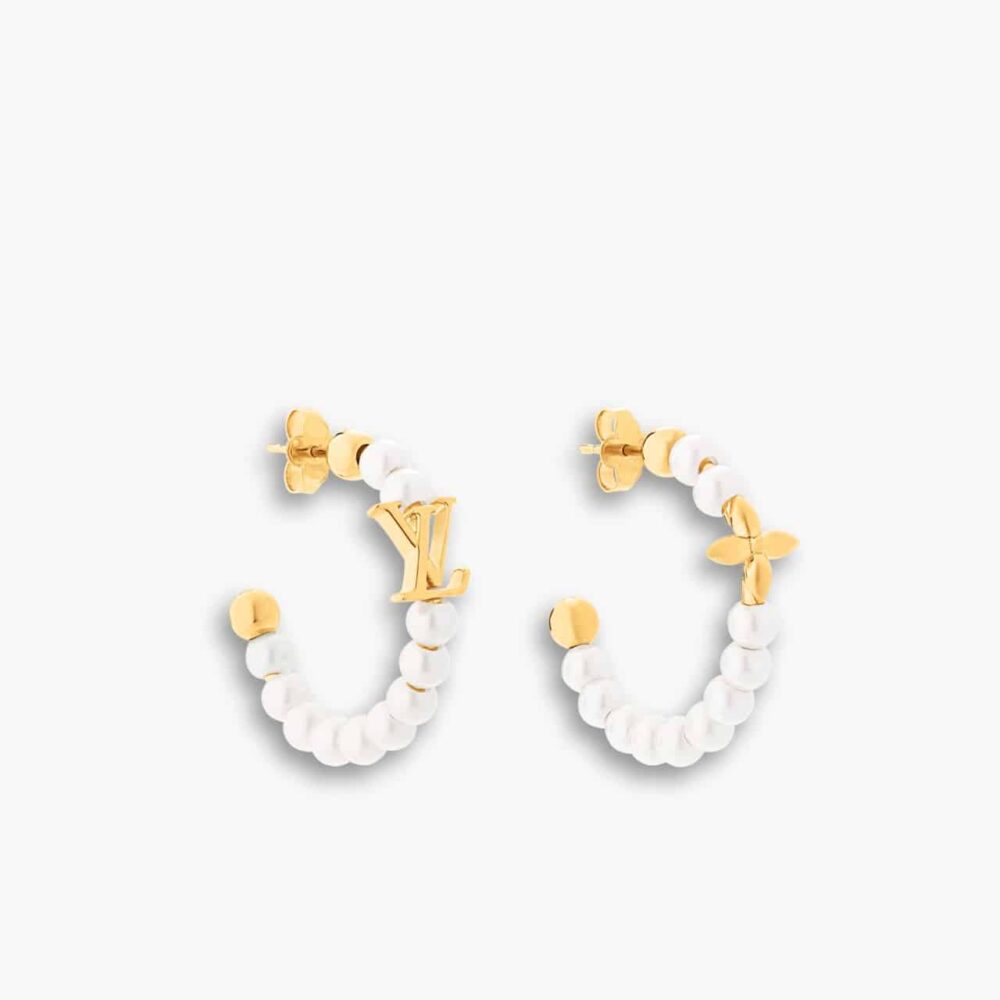 Louis Vuitton My LV Pearl Earrings Gold M01988