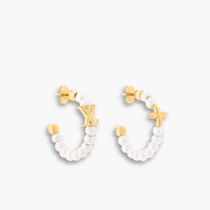 Louis Vuitton My LV Pearl Earrings Gold M01988